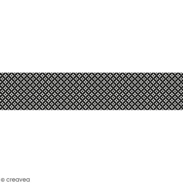 Ruban en papier Black & White - Ronds - 5 cm x 6,5 m - Photo n°1