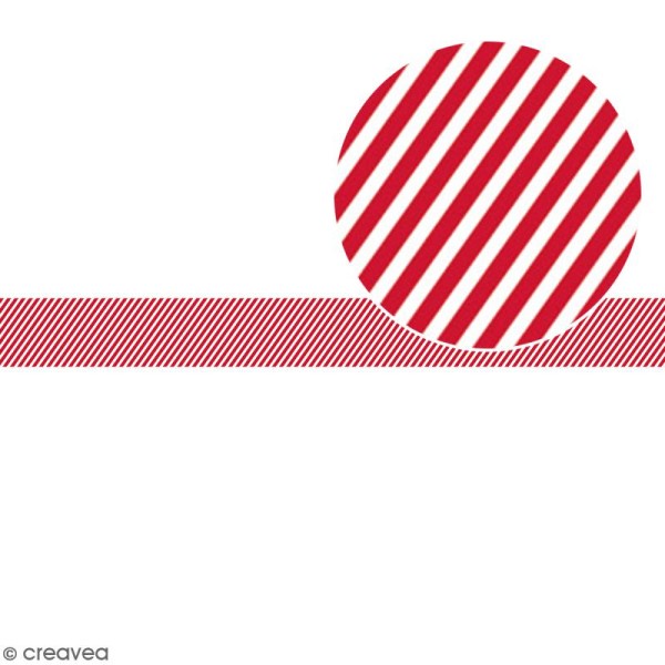 Ruban en papier Noël Classique - Lignes rouges et blanches - 2,5 cm x 9 m - Photo n°2
