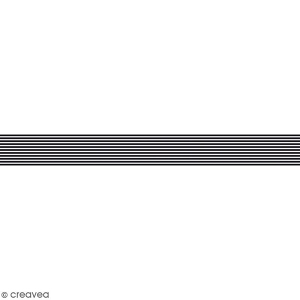 Ruban en papier Black & White - Lignes noires et blanches - 2,5 cm x 9 m - Photo n°1