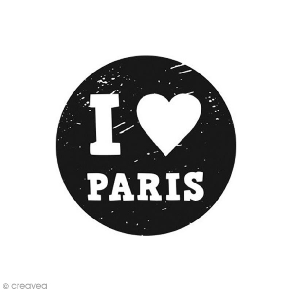 Tampon bois Woodies - I love Paris - 3,5 cm - Photo n°1