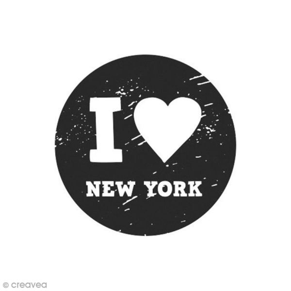 Tampon bois Woodies - I love New York - 3,5 cm - Photo n°1