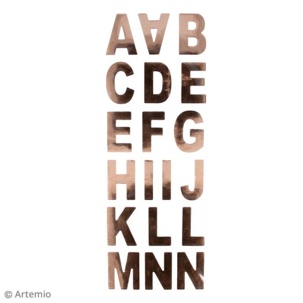 Stickers Alphabet - Cuivré - 37 lettres - Photo n°2