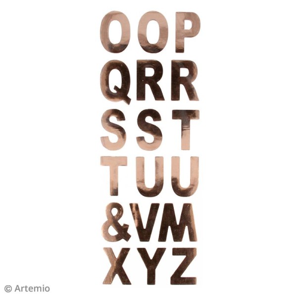 Stickers Alphabet - Cuivré - 37 lettres - Photo n°3