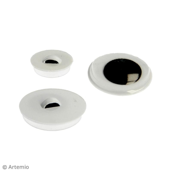 Yeux mobiles à coudre - Rond - Tailles assorties - 52 pcs - Photo n°2