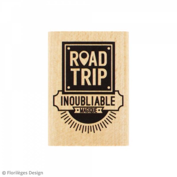 Tampon bois Road trip inoubliable - 5 x 7 cm - Photo n°1