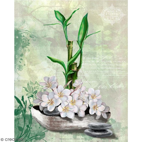 Image 3D - Bambou et fleurs de coco - 24 x 30 cm - Photo n°1