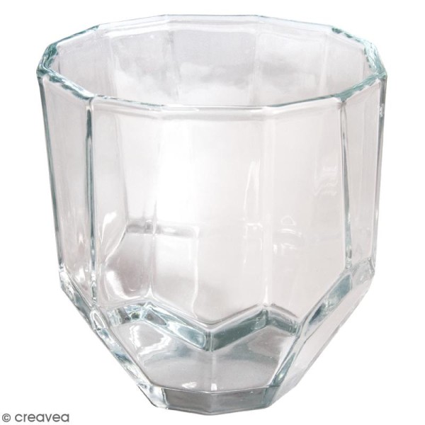 Vase en verre - Facetté - 9 x 9 x 9 cm - Photo n°1