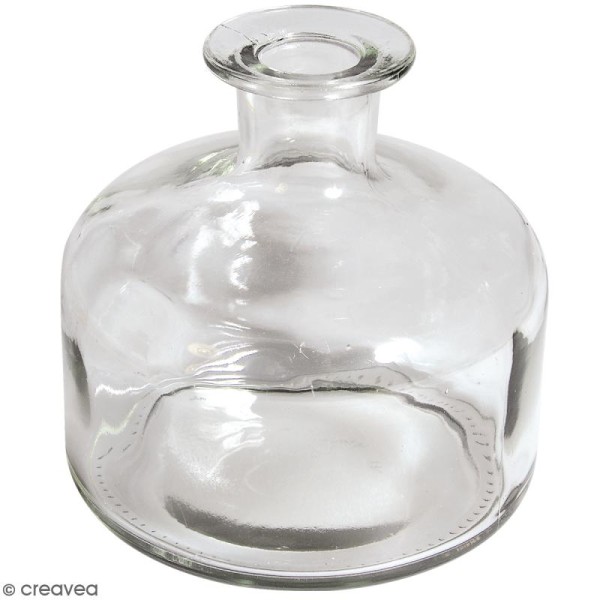Vase en verre à base large - Hauteur 12 cm - Photo n°1