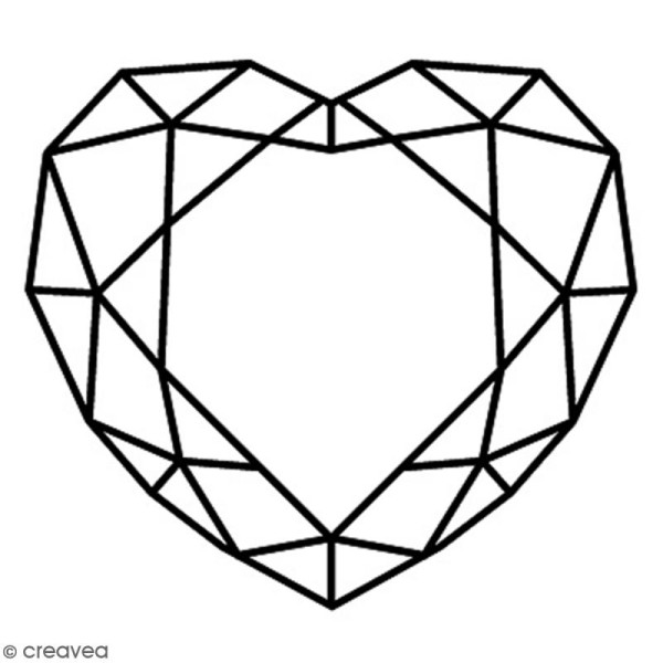 Tampon Bois Artemio - Coeur Diamant - 4 x 3,7 cm - Photo n°1
