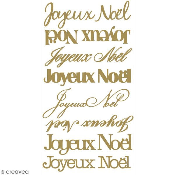 Stickers Puffies pailletés - Joyeux Noël doré - 8 autocollants - Photo n°2