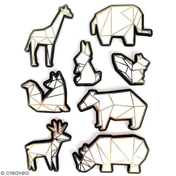 Stickers 3D Animal zoo - 8 autocollants - Photo n°1