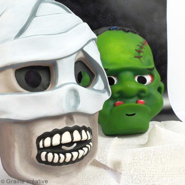 Lot de 2 masques fins Monstres - 22 x 16 cm - Photo n°2