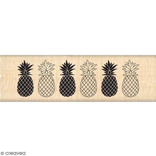 Tampon Bois Bordure Ananas - 3 x 10 cm - Photo n°1