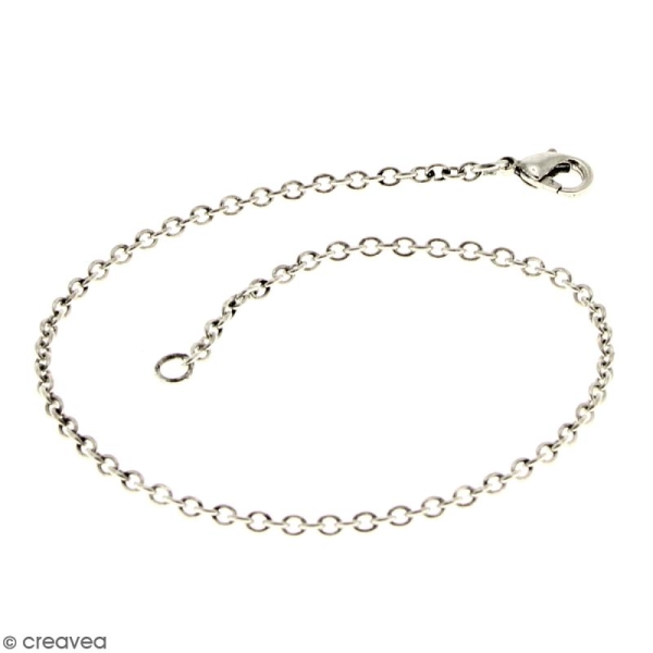Lot de chaînes de bracelet - 21 cm - Argenté vieilli - 5 pcs - Photo n°2