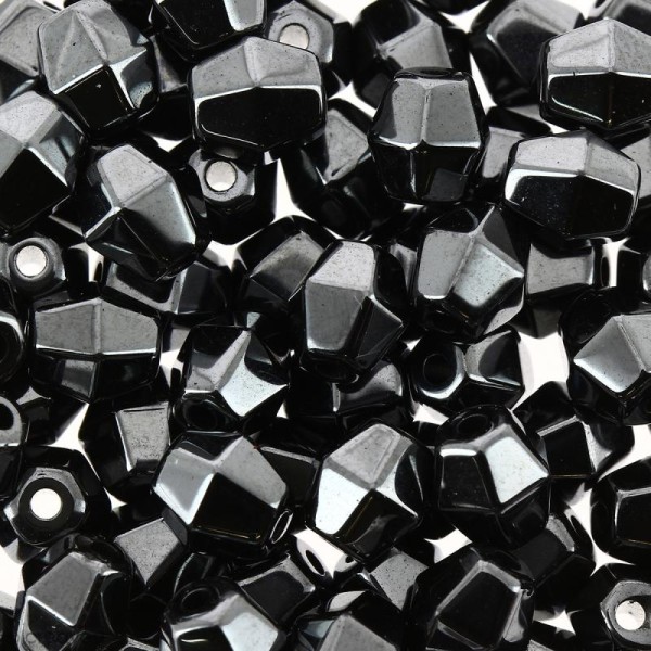 Perles hématites 4 mm noires à facettes - Toupies - 80 pcs - Photo n°1