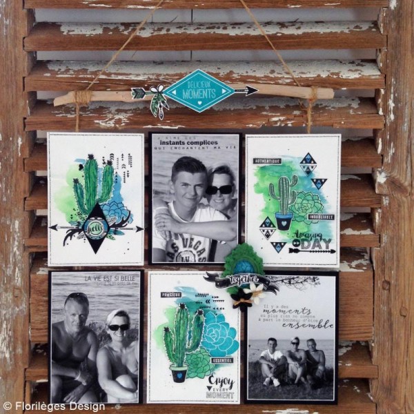 Tampon Bois Cactus d'amour - 4 x 7 cm - Photo n°2