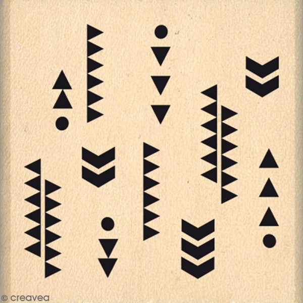 Tampon Bois Fins motifs - 4 x 4 cm - Photo n°1