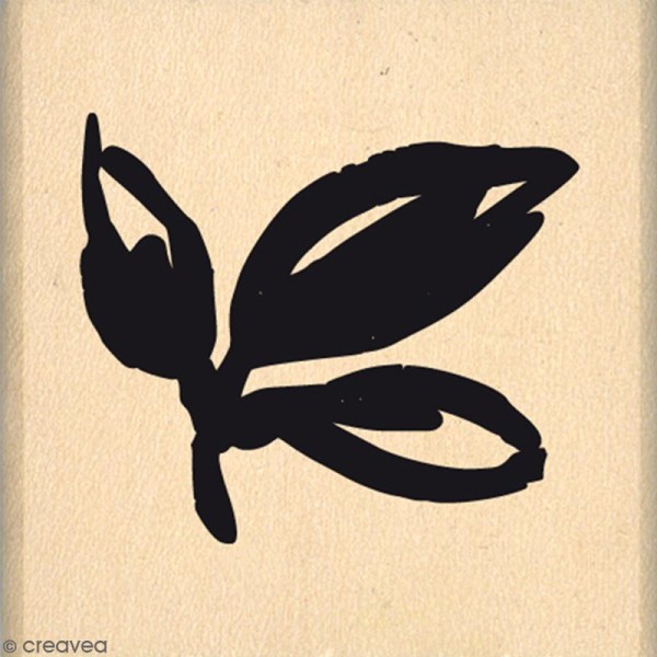 Tampon Bois Trois feuilles - 4 x 4 cm - Photo n°1