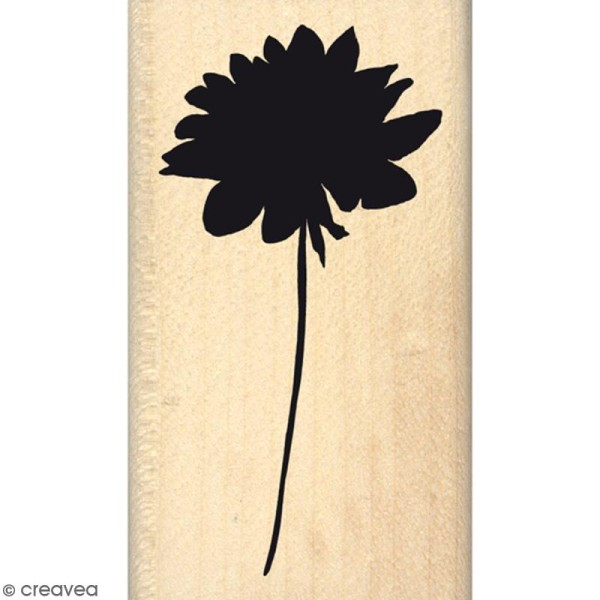 Tampon Bois Silhouette de fleur - 4 x 7 cm - Photo n°1