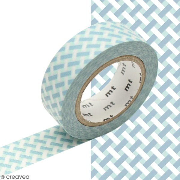 Masking tape Tressage bleu - 1,5 cm x 10 m - Photo n°1