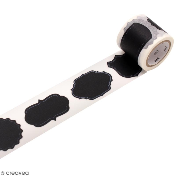 Masking tape large Ardoise noir label - 3,5 cm x 5 m - Photo n°1