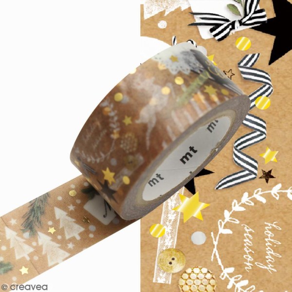 Assortiment Masking Tape Merry Christmas - 3 rouleaux - Photo n°4