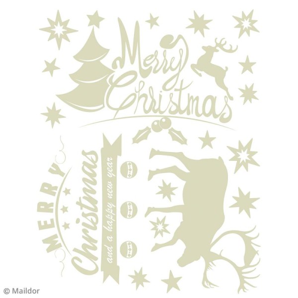 Stickers Fenêtre Stickino - Merry Christmas - 1 planche 30 x 38 cm - Photo n°2