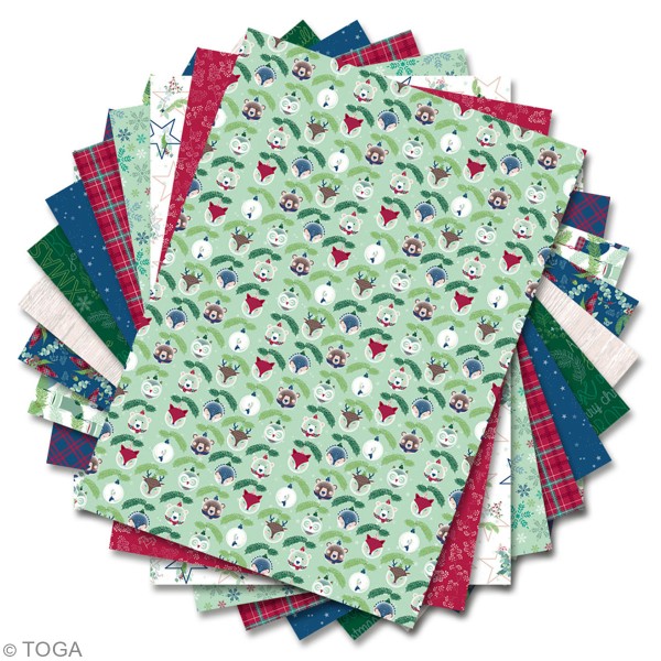 Papier scrapbooking Toga Color Factory - Format A4 - Scottish Christmas - 36 feuilles - Photo n°2