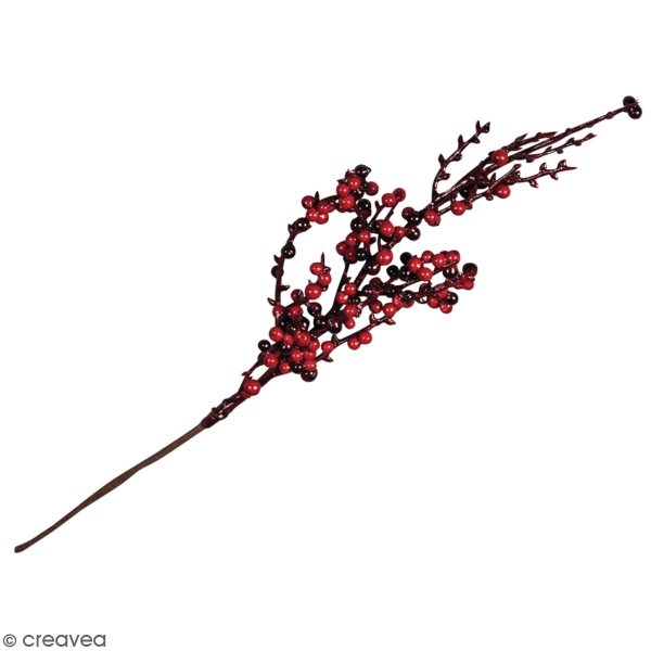Branche synthétique - Baies rouges - 30 cm - Photo n°1