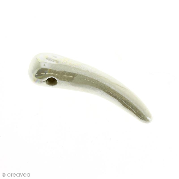 Pendentif Dent en céramique émaillée - 40 x 15 mm - Photo n°3