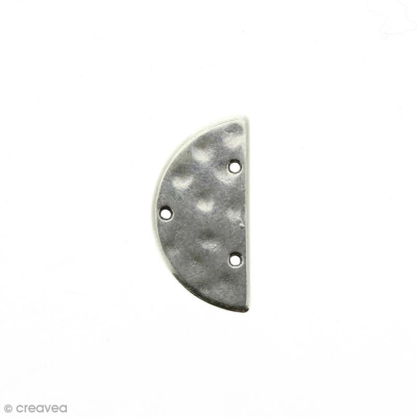 Intercalaire Demi cercle Gris argenté veilli en métal - 25 x 13 mm - Photo n°1