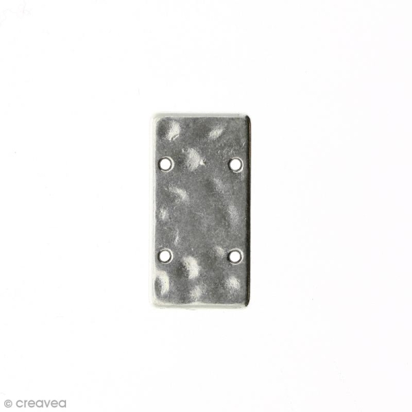 Intercalaire Rectangulaire Gris argenté veilli en métal - 13 x 25 mm - Photo n°1