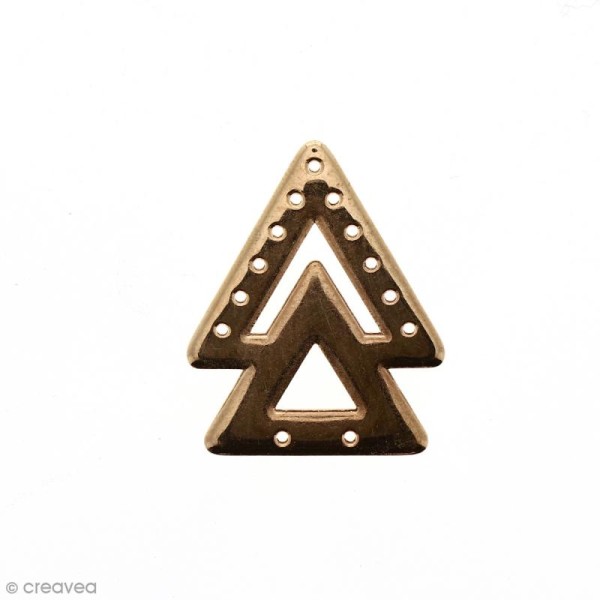 Intercalaire 2 triangles Rose doré en métal - 23 x 38 mm - Photo n°1