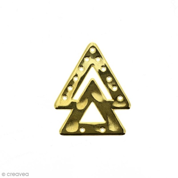Intercalaire 2 triangles Jaune doré en métal - 23 x 38 mm - Photo n°1