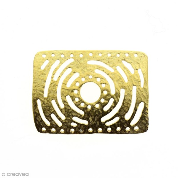 Intercalaire Rectangulaire fantaisie Jaune doré en métal - 30 x 42 mm - Photo n°1