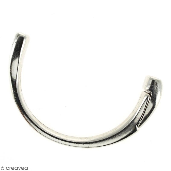 Demi-bracelet Argenté à fermoir aimanté - 105 mm de diamètre - Pour cuir plat 10 mm - Photo n°5