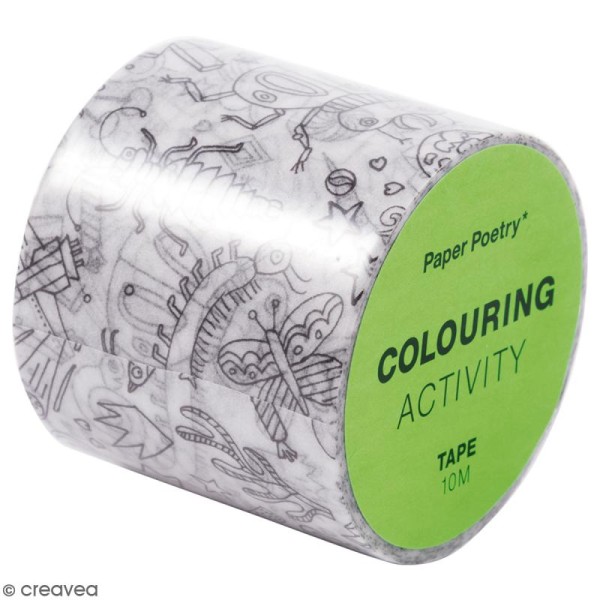 Masking Tape à colorier XL - Insectes - 4 cm x 10 mètres - Photo n°1