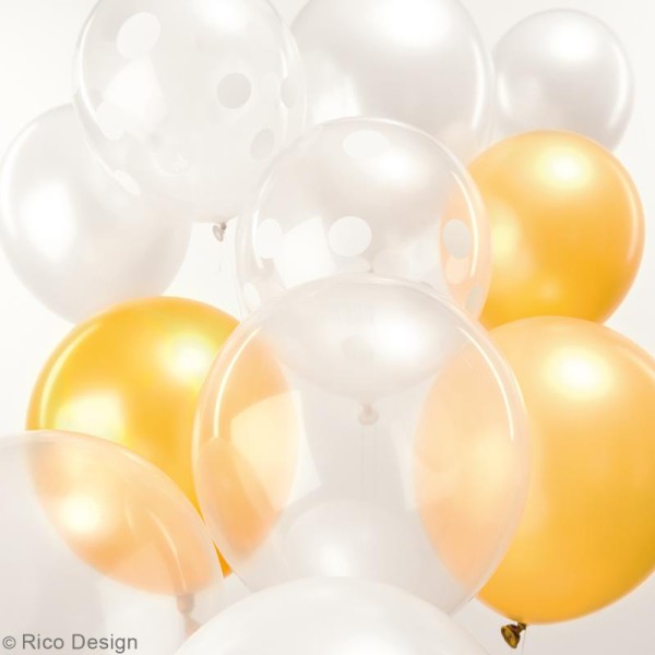 Ballons de baudruche Rico Design YEY - Mix Blanc - 30 cm - 12 pcs - Photo n°2