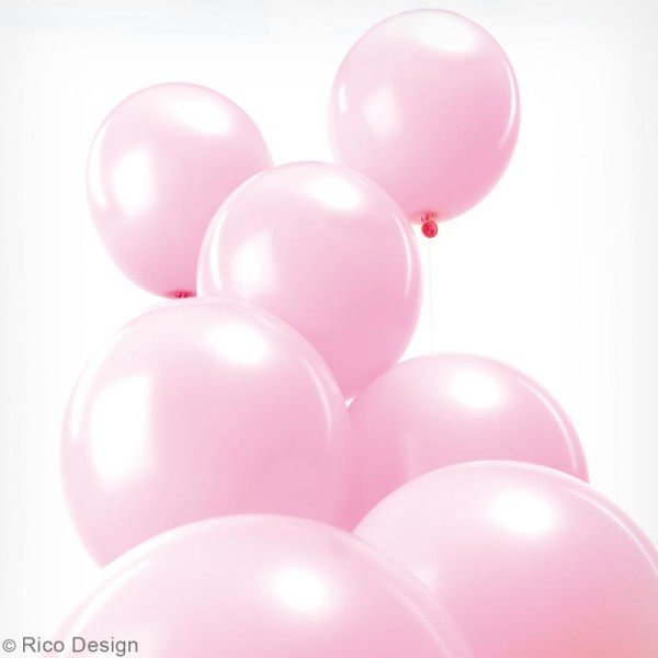 Ballons de baudruche Rico Design YEY - Uni Rose - 30 cm - 12 pcs - Photo n°2