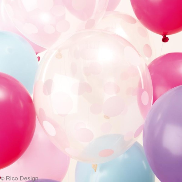 Ballons de baudruche Rico Design YEY - Mix Pastel - 30 cm - 12 pcs - Photo n°2
