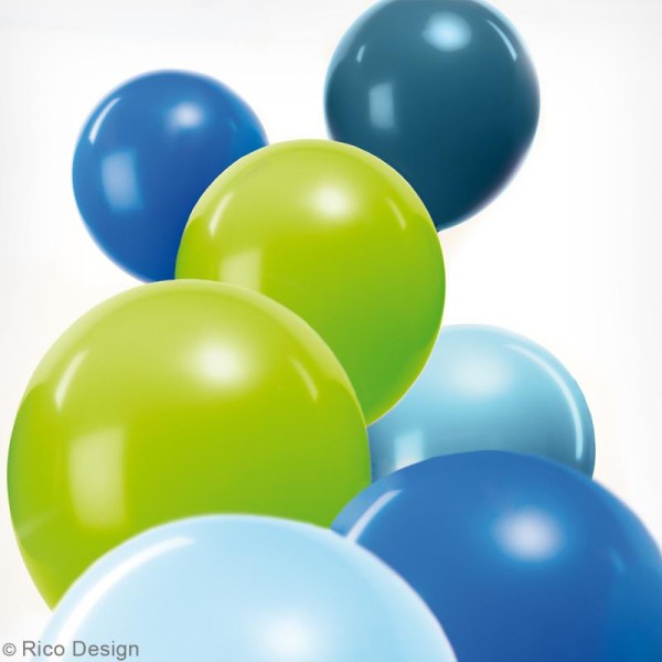 Ballons de baudruche Rico Design YEY - Mix Aqua - 30 cm - 12 pcs - Photo n°2