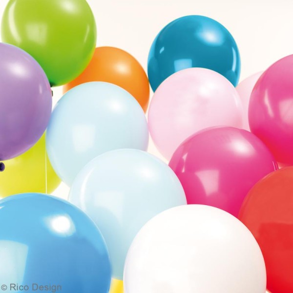Ballons de baudruche Rico Design YEY - Mix Multicolore - 30 cm - 12 pcs - Photo n°2
