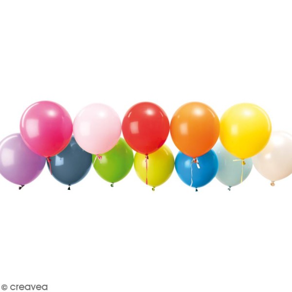 Ballons de baudruche Rico Design YEY - Mix Multicolore - 30 cm - 12 pcs - Photo n°1