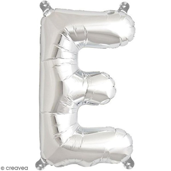 Ballon Aluminium - Lettre E - Argenté - 1 pce - Photo n°1