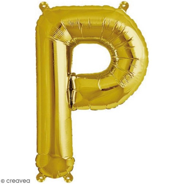 Ballon Aluminium - Lettre P - Doré - 1 pce - Photo n°1