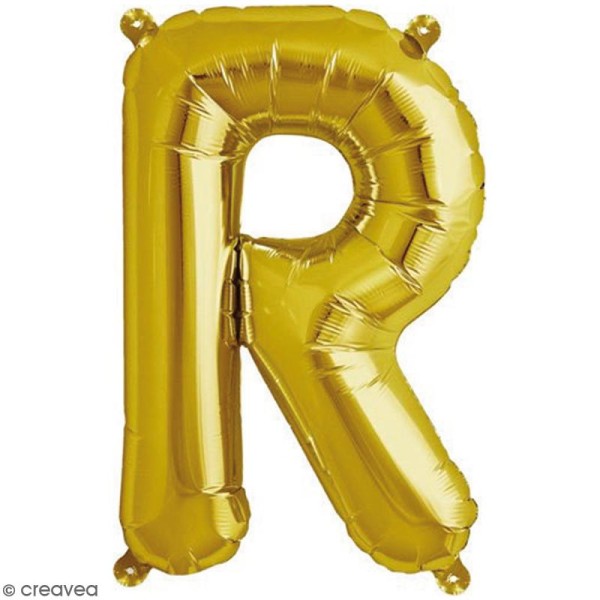 Ballon Aluminium - Lettre R - Doré - 1 pce - Photo n°1