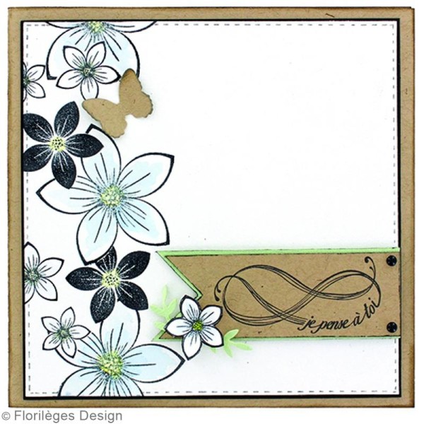 Tampon Bois Fleur isabella - 6 x 6 cm - Photo n°3