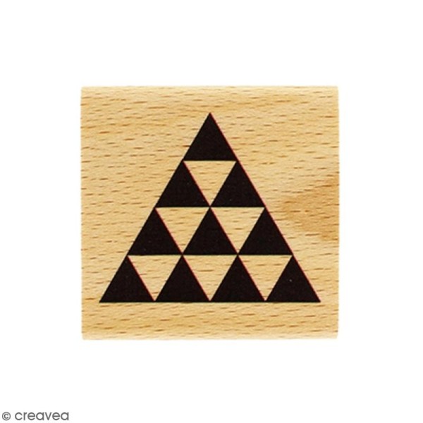 Tampon Bois Pyramide - 4 x 4 cm - Photo n°1