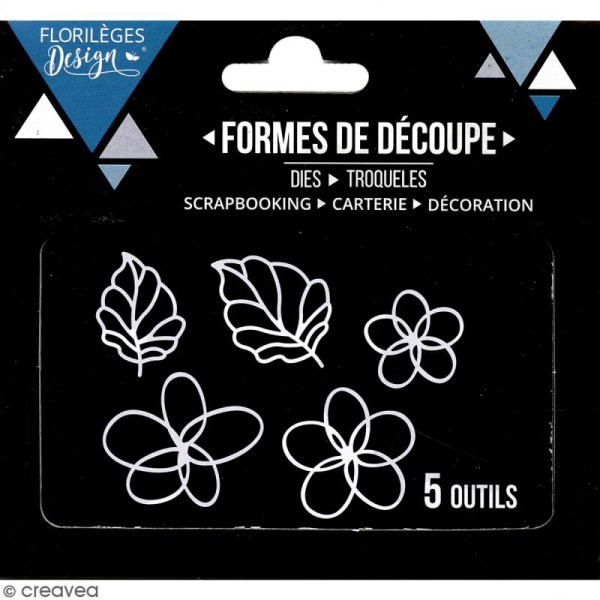Dies Florilèges Design - Fleurs et feuilles - 5 pcs - Photo n°3