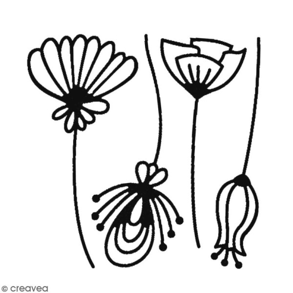 Dies Florilèges Design - Fleurs stylisées - 4 pcs - Photo n°2